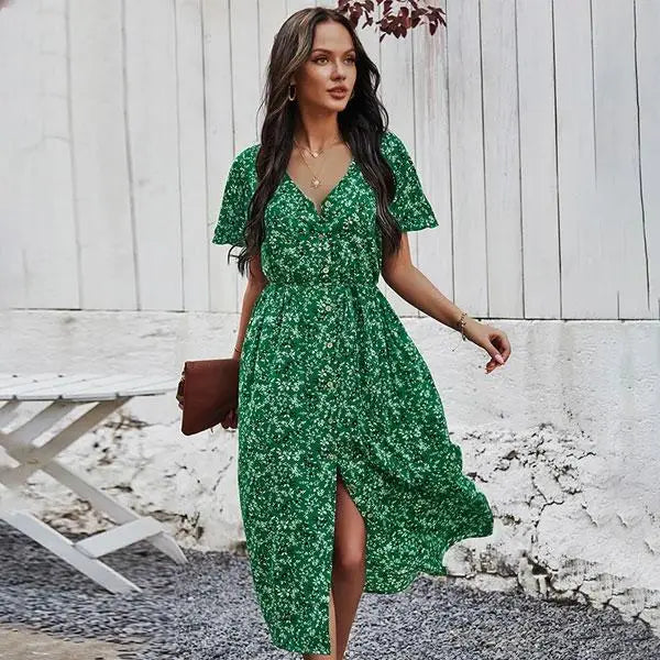 Robe Mi-longue Maxi Fleurie | Dame Fleur