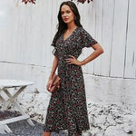 Robe Mi-longue Maxi Fleurie - Vignette | Dame Fleur