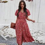 Robe Mi-longue Maxi Fleurie - Vignette | Dame Fleur