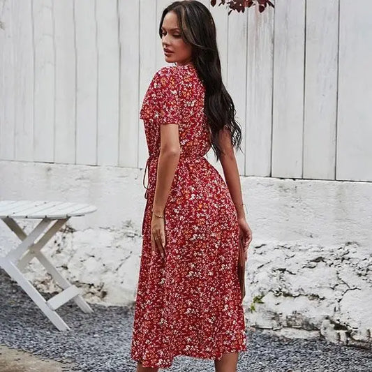 Robe Mi-longue Maxi Fleurie | Dame Fleur