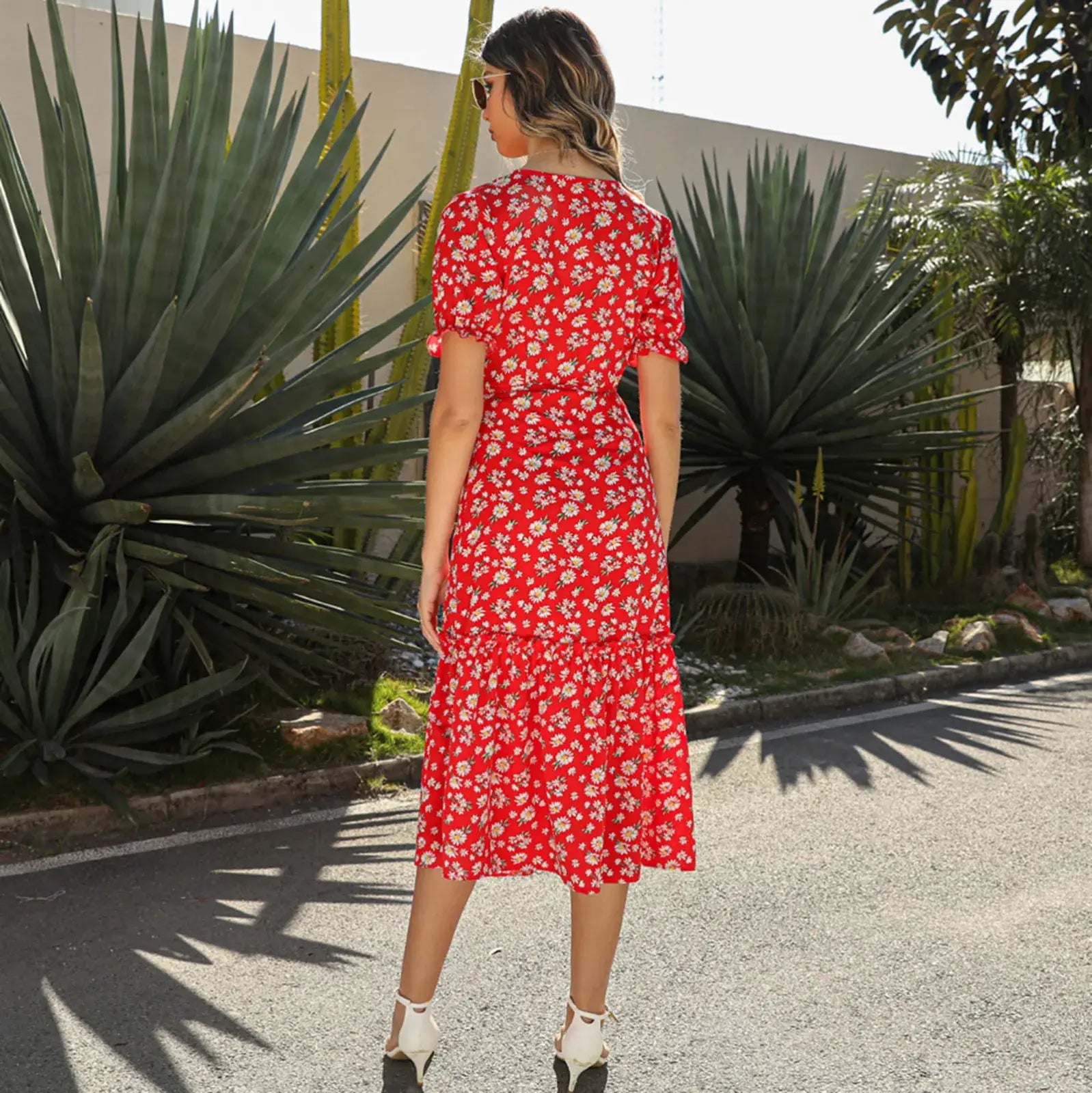 Robe Mi-Longue Petites Fleurs | Dame Fleur