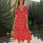 Robe Mi-Longue Petites Fleurs - Vignette | Dame Fleur
