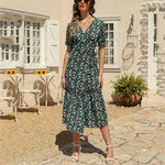 Robe Mi-Longue Petites Fleurs - Vignette | Dame Fleur