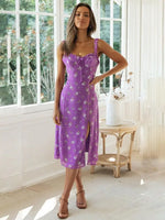 Robe Mi-Longue Vintage Fleurie - Vignette | Dame Fleur