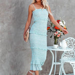 Robe Midi Fleurie à Volants - Vignette | Dame Fleur