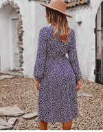 Robe Midi Fleurie Manches Longues - Vignette | Dame Fleur