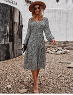 Robe Midi Fleurie Manches Longues - Vignette | Dame Fleur