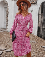Robe Midi Fleurie Manches Longues - Vignette | Dame Fleur