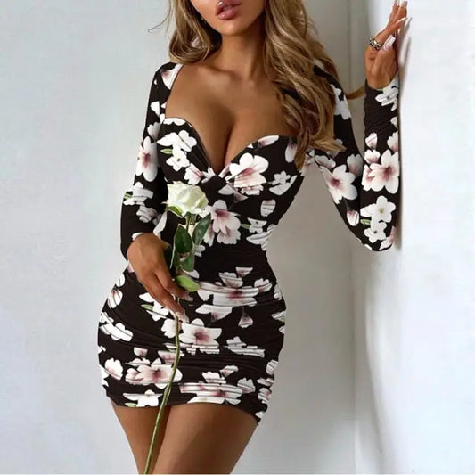 Robe Noire Fleurs Blanche | Dame Fleur