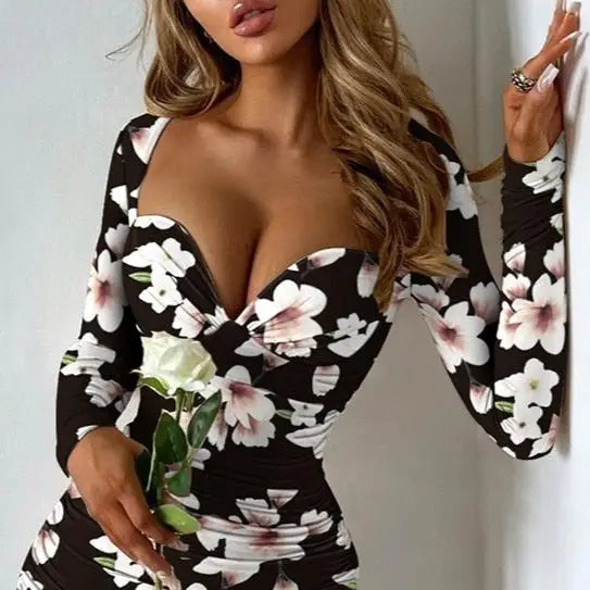 Robe Noire Fleurs Blanche | Dame Fleur