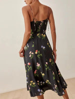 Robe Noire Motif Floral - Vignette | Dame Fleur