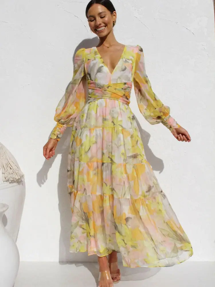 Robe Orange Fleurie | Dame Fleur