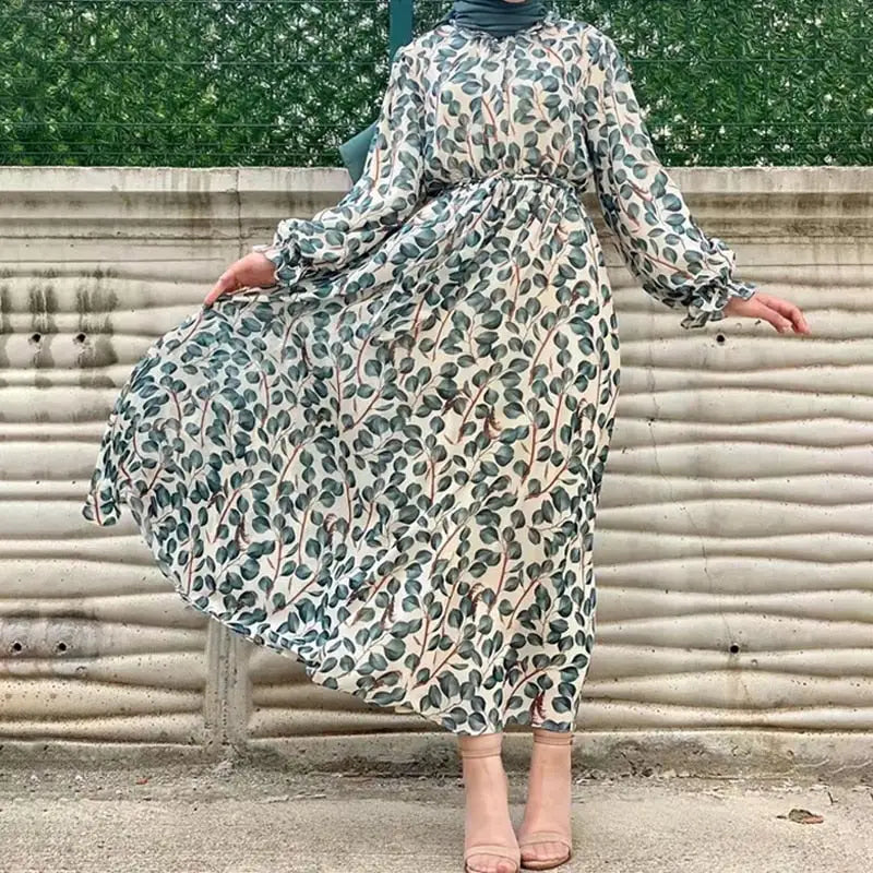 Robe Orientale Fleurie Longue | Dame Fleur