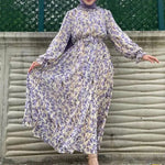 Robe Orientale Fleurie Longue - Vignette | Dame Fleur
