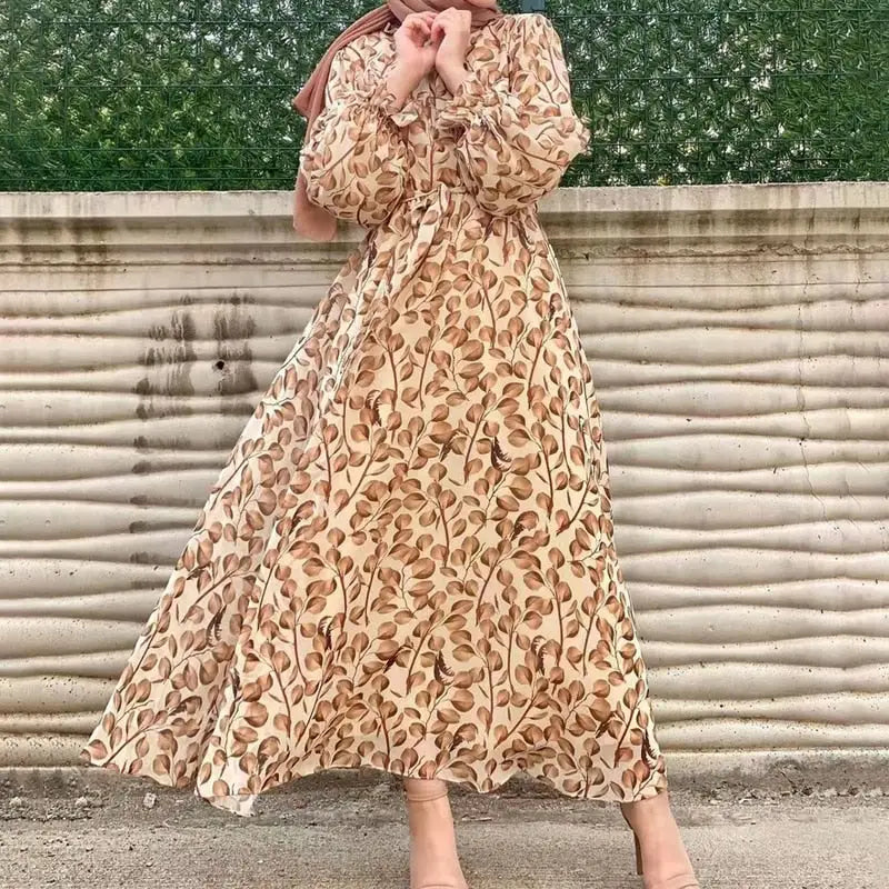 Robe Orientale Fleurie Longue | Dame Fleur