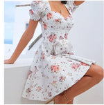 Robe Patineuse Courte Fleurie - Vignette | Dame Fleur