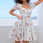 Robe Patineuse Courte Fleurie - Vignette | Dame Fleur