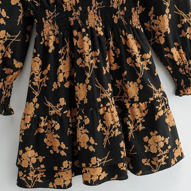 Robe Patineuse Fleurie Courte | Dame Fleur