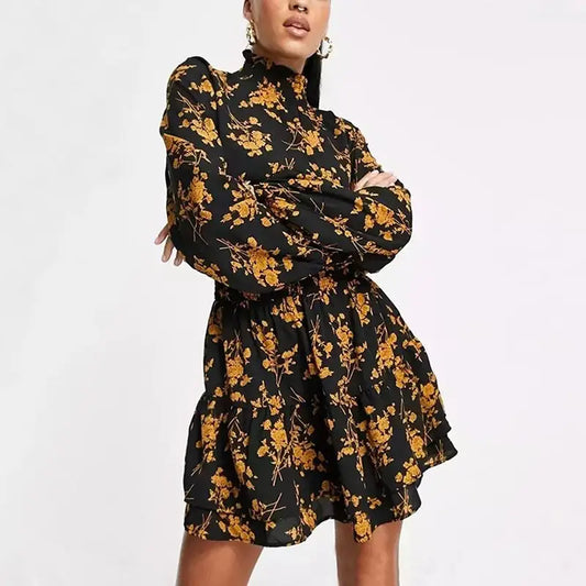 Robe Patineuse Fleurie Courte | Dame Fleur