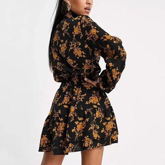 Robe Patineuse Fleurie Courte | Dame Fleur