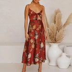 Robe Patineuse Mi-Longue Fleurie - Vignette | Dame Fleur