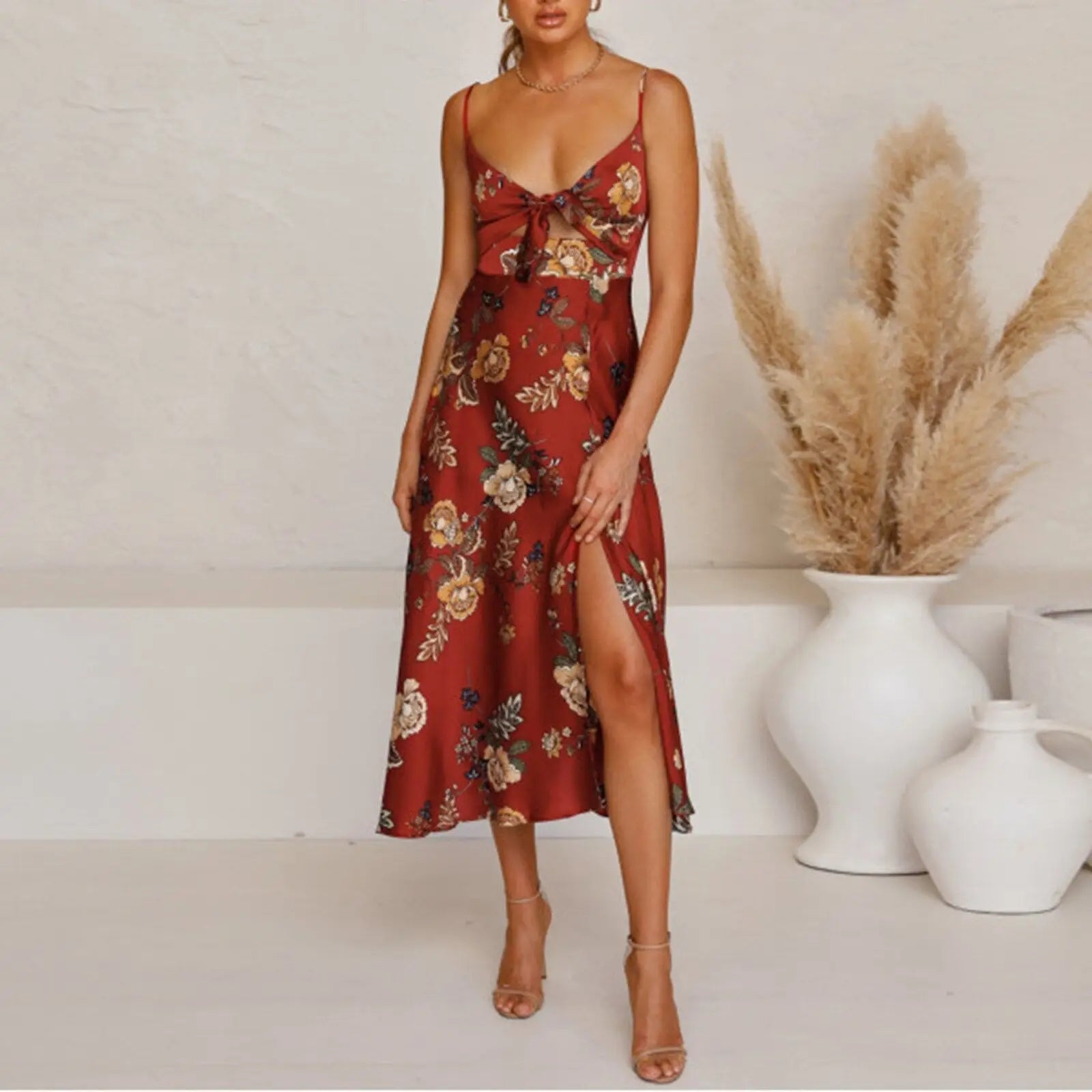 Robe Patineuse Mi-Longue Fleurie | Dame Fleur