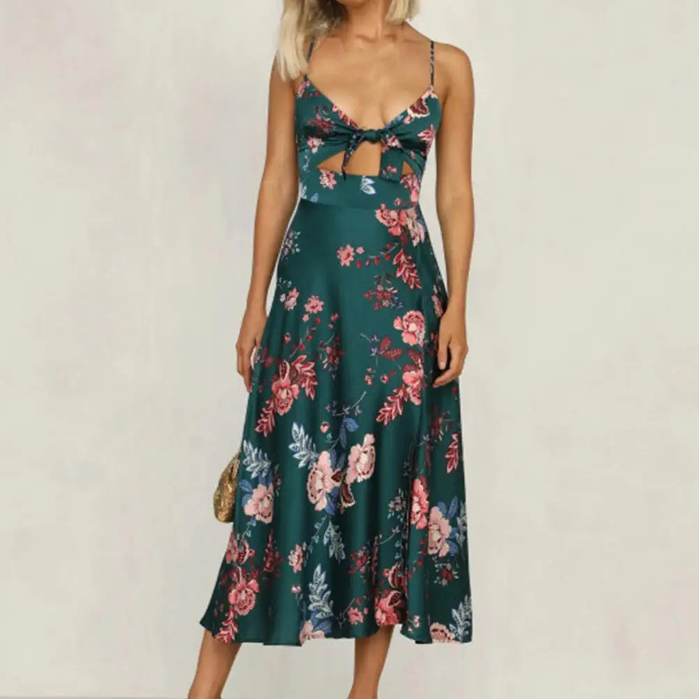 Robe Patineuse Mi-Longue Fleurie | Dame Fleur