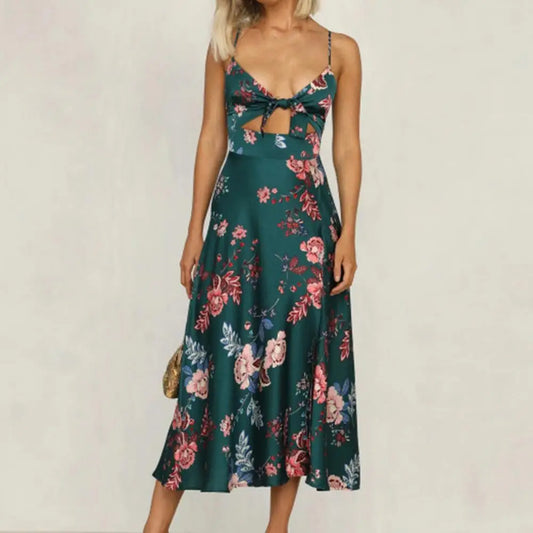 Robe Patineuse Mi-Longue Fleurie | Dame Fleur