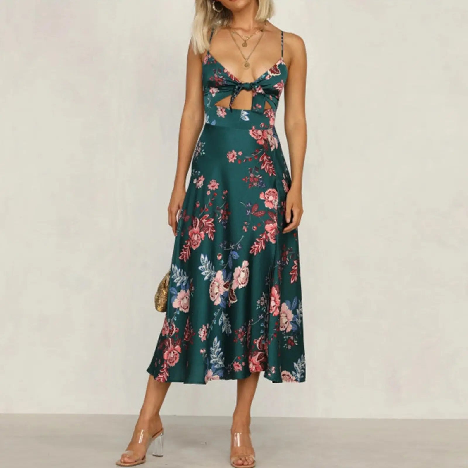 Robe Patineuse Mi-Longue Fleurie | Dame Fleur