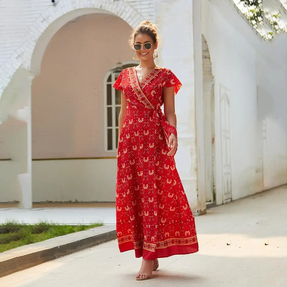 Robe Portefeuille Bohème | Dame Fleur