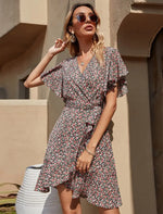 Robe Portefeuille Courte - Vignette | Dame Fleur