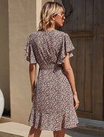 Robe Portefeuille Courte - Vignette | Dame Fleur