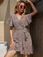 Robe Portefeuille Courte - Vignette | Dame Fleur