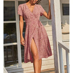 Robe Portefeuille Fleurie Mi-Longue - Vignette | Dame Fleur