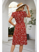 Robe Portefeuille Fleurie Mi-Longue - Vignette | Dame Fleur