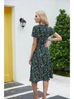 Robe Portefeuille Fleurie Mi-Longue - Vignette | Dame Fleur