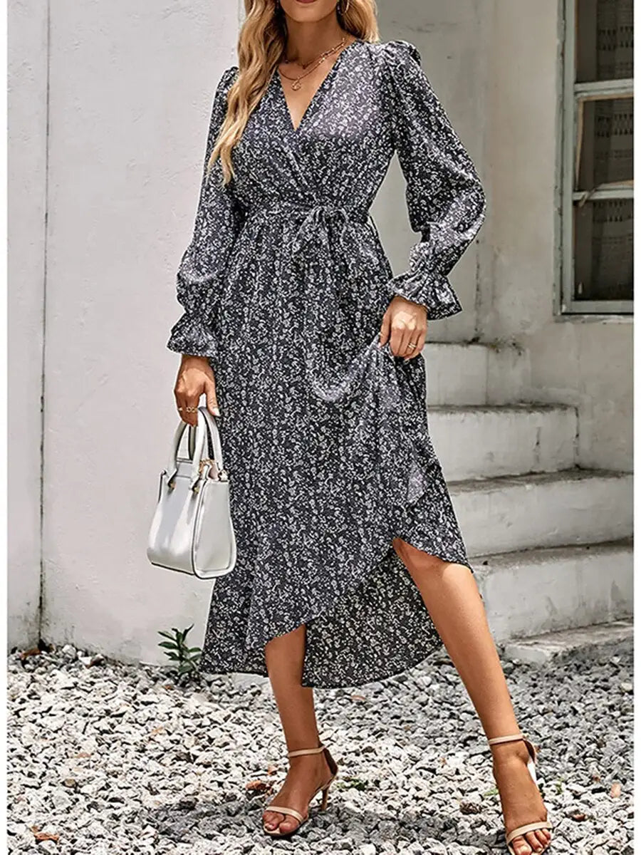 Robe Portefeuille Longue | Dame Fleur