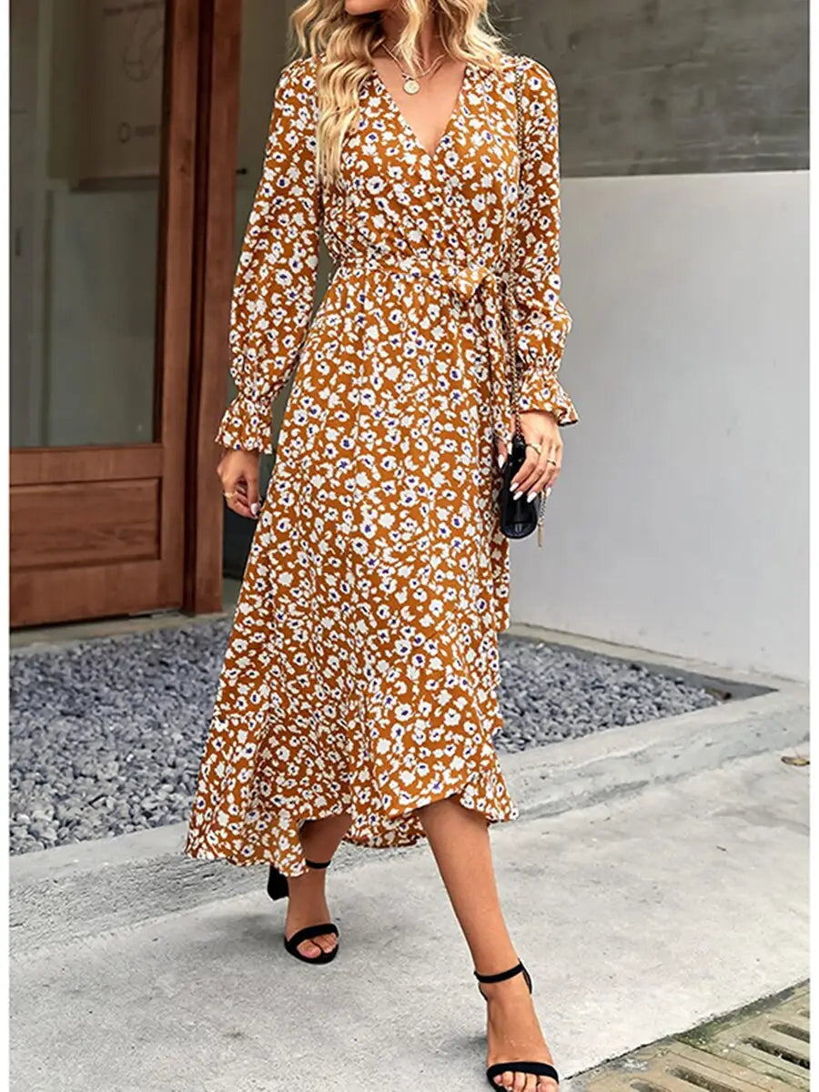 Robe Portefeuille Longue | Dame Fleur