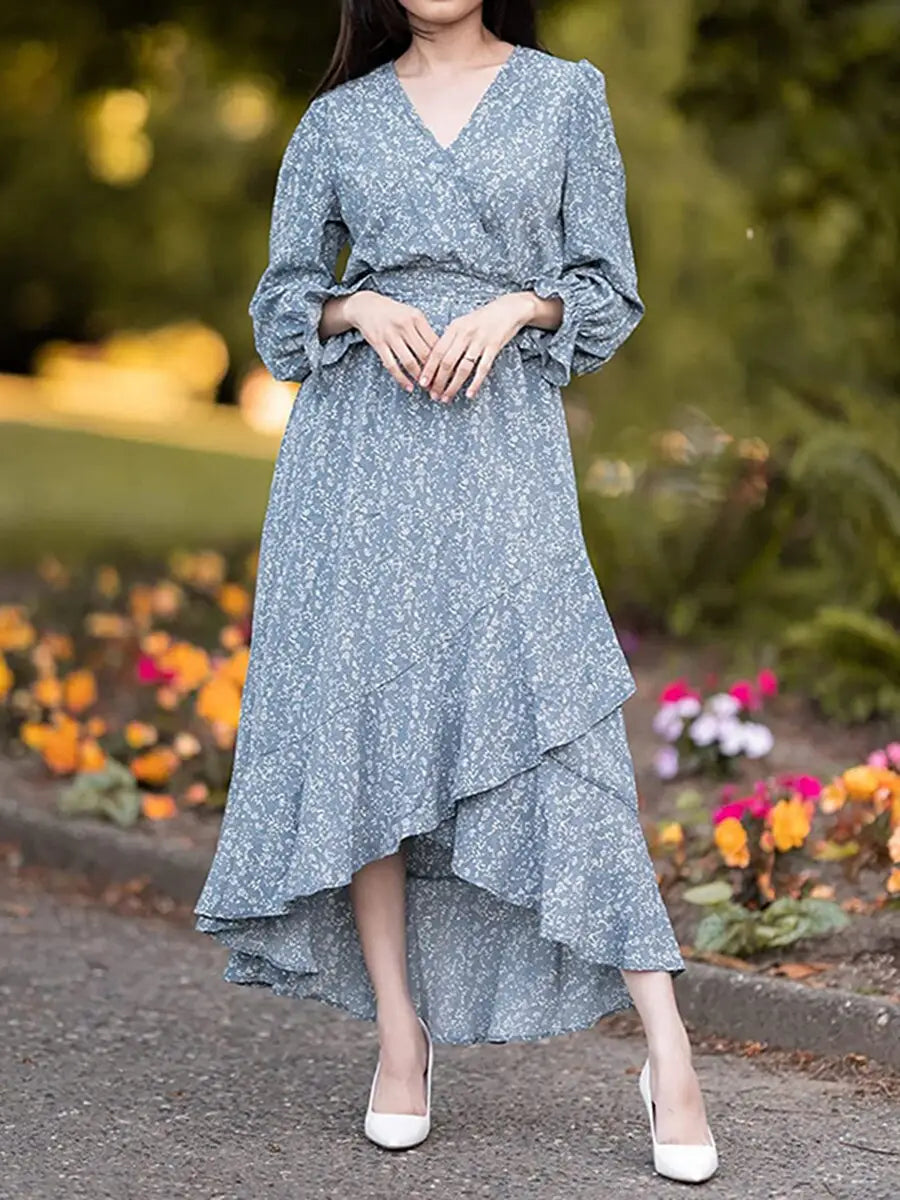 Robe Portefeuille Longue | Dame Fleur