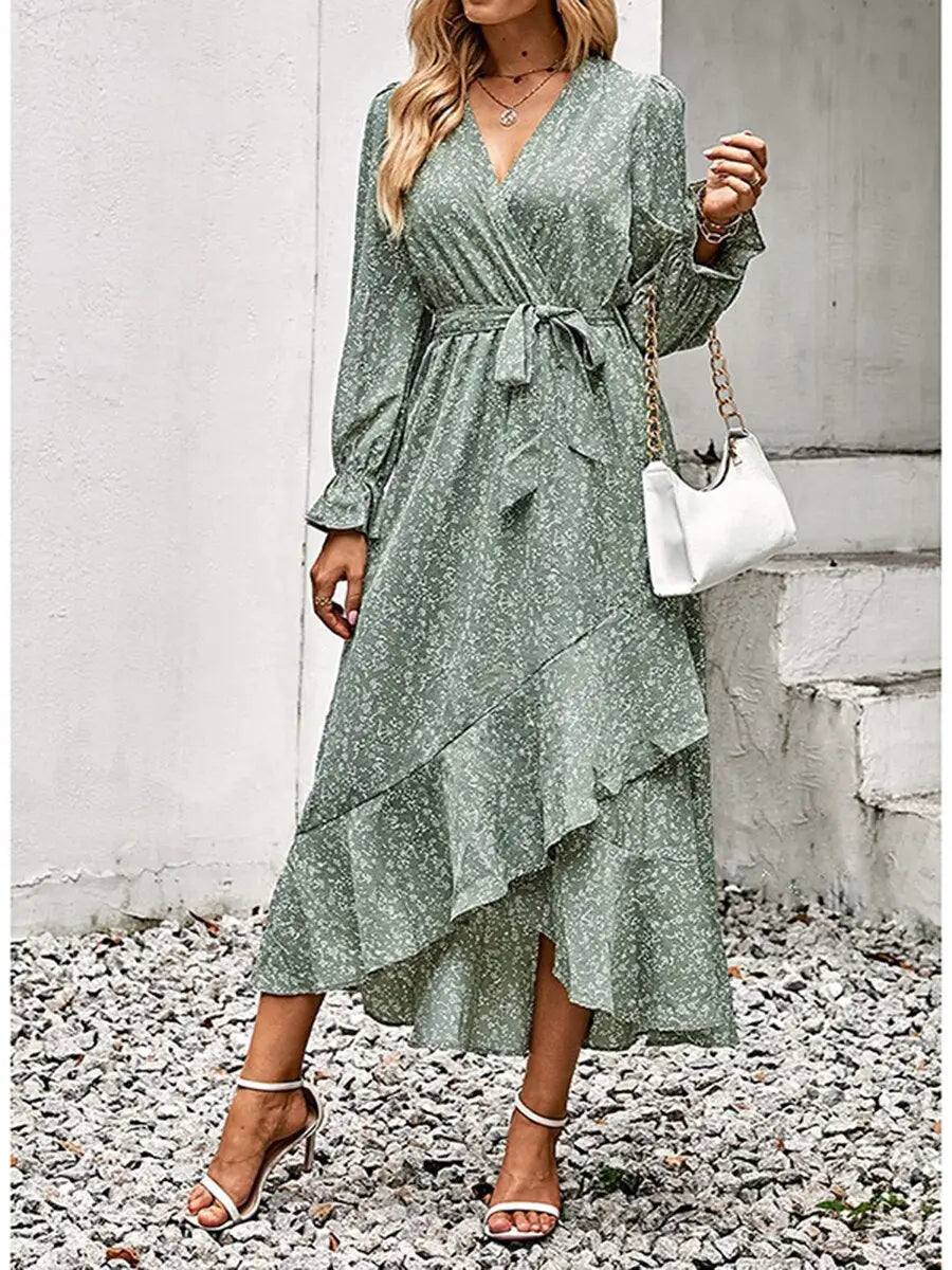 Robe Portefeuille Longue | Dame Fleur