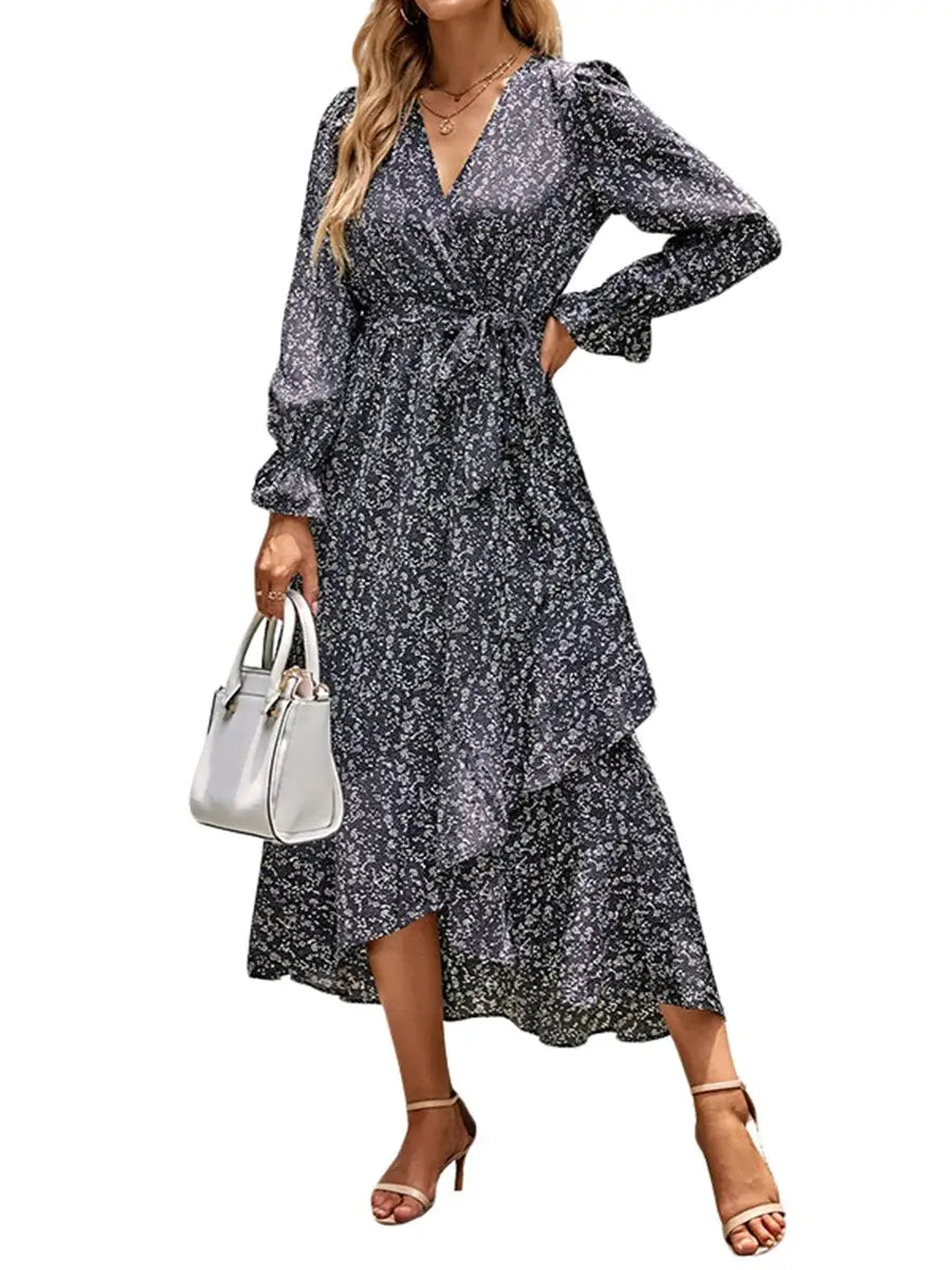 Robe Portefeuille Longue | Dame Fleur