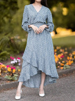 Robe Portefeuille Longue - Vignette | Dame Fleur