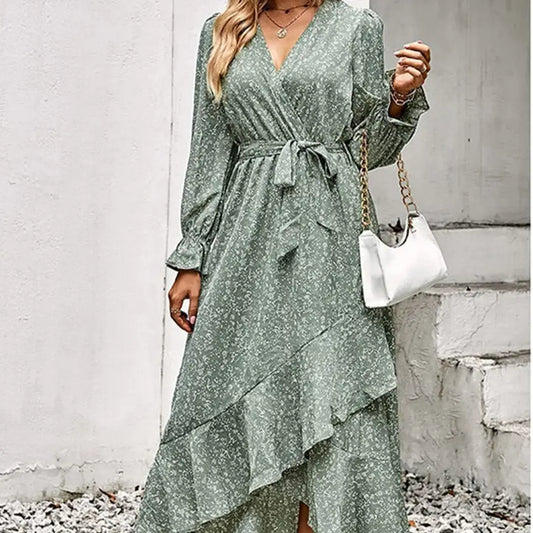 Robe Portefeuille Longue | Dame Fleur
