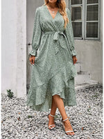 Robe Portefeuille Longue - Vignette | Dame Fleur