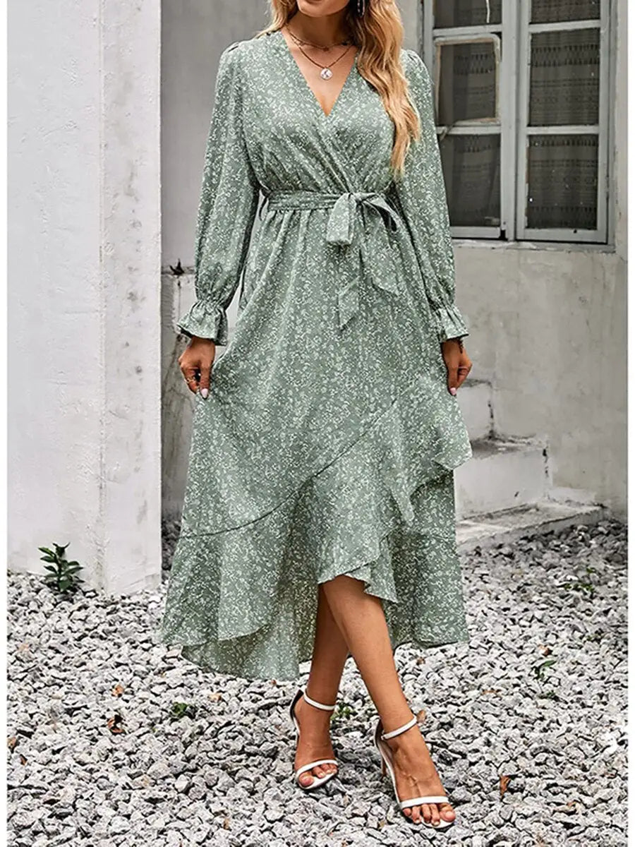 Robe Portefeuille Longue | Dame Fleur