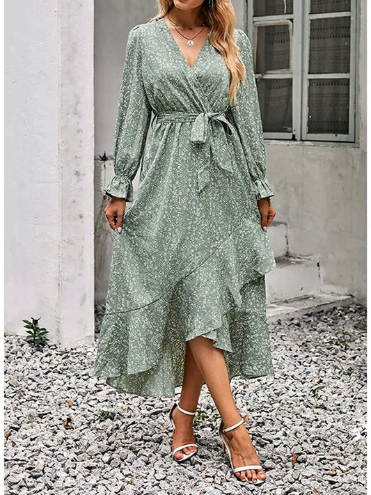 Robe Portefeuille Longue | Dame Fleur