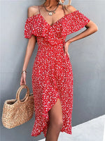 Robe Portefeuille Mi-Longue - Vignette | Dame Fleur