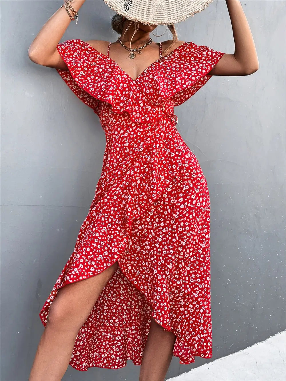 Robe Portefeuille Mi-Longue | Dame Fleur