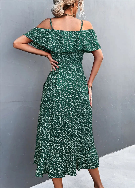Robe Portefeuille Mi-Longue | Dame Fleur