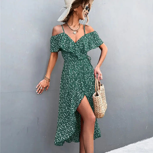 Robe Portefeuille Mi-Longue | Dame Fleur